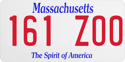 MA license plate 161ZO0