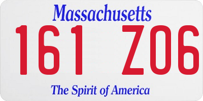 MA license plate 161ZO6