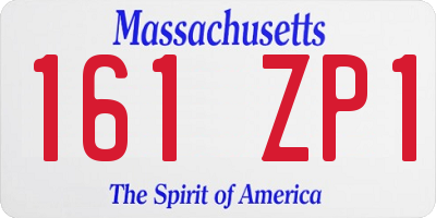 MA license plate 161ZP1