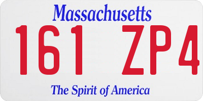 MA license plate 161ZP4