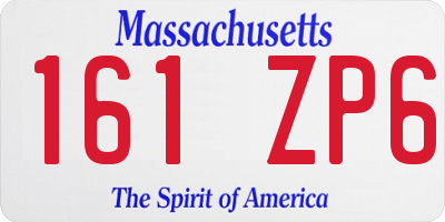 MA license plate 161ZP6