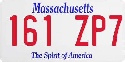 MA license plate 161ZP7