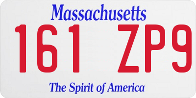 MA license plate 161ZP9