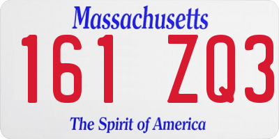 MA license plate 161ZQ3