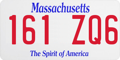 MA license plate 161ZQ6