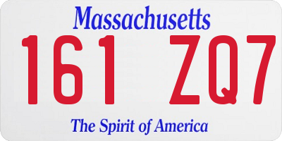 MA license plate 161ZQ7