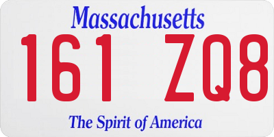 MA license plate 161ZQ8