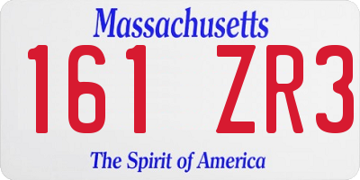 MA license plate 161ZR3