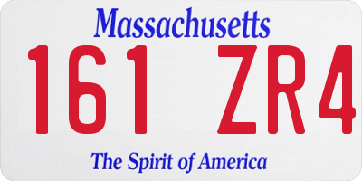 MA license plate 161ZR4
