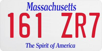 MA license plate 161ZR7