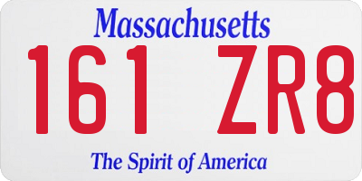 MA license plate 161ZR8
