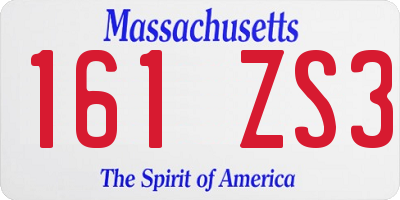 MA license plate 161ZS3