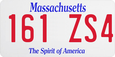 MA license plate 161ZS4