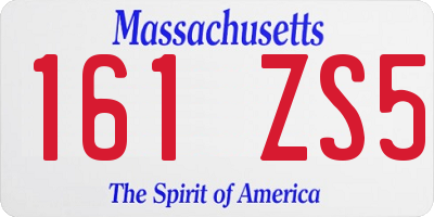 MA license plate 161ZS5
