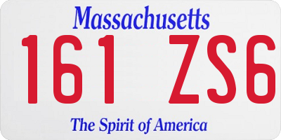 MA license plate 161ZS6