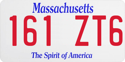 MA license plate 161ZT6