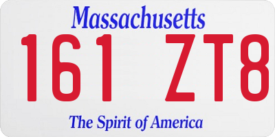 MA license plate 161ZT8