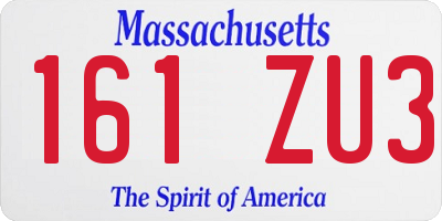 MA license plate 161ZU3