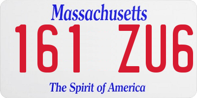 MA license plate 161ZU6
