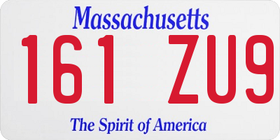 MA license plate 161ZU9