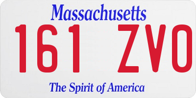 MA license plate 161ZV0