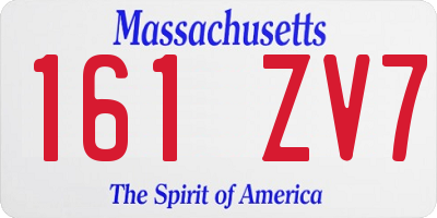 MA license plate 161ZV7
