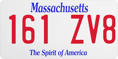 MA license plate 161ZV8