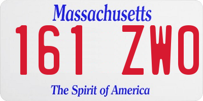 MA license plate 161ZW0