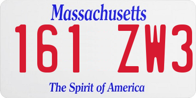 MA license plate 161ZW3