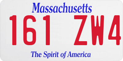 MA license plate 161ZW4