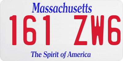 MA license plate 161ZW6