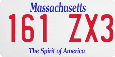 MA license plate 161ZX3