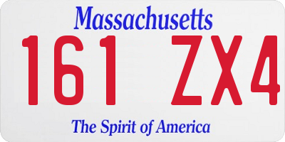 MA license plate 161ZX4