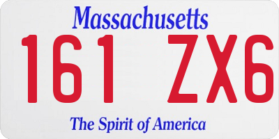 MA license plate 161ZX6