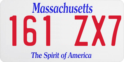 MA license plate 161ZX7