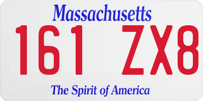 MA license plate 161ZX8