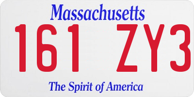 MA license plate 161ZY3