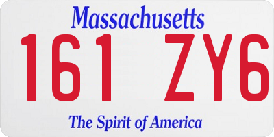 MA license plate 161ZY6