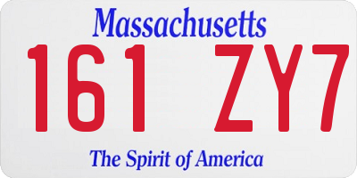 MA license plate 161ZY7