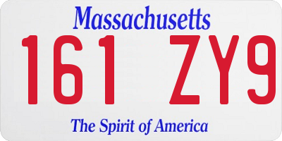 MA license plate 161ZY9