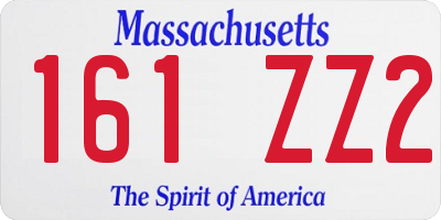 MA license plate 161ZZ2