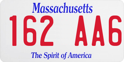 MA license plate 162AA6