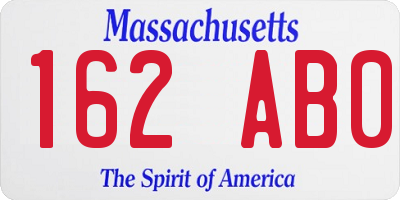 MA license plate 162AB0