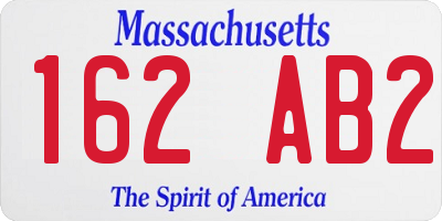 MA license plate 162AB2