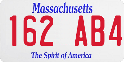MA license plate 162AB4