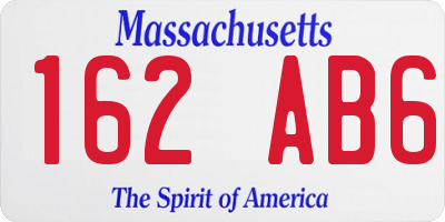 MA license plate 162AB6