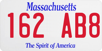 MA license plate 162AB8