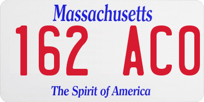 MA license plate 162AC0