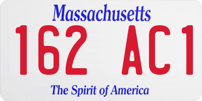 MA license plate 162AC1