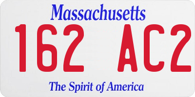 MA license plate 162AC2